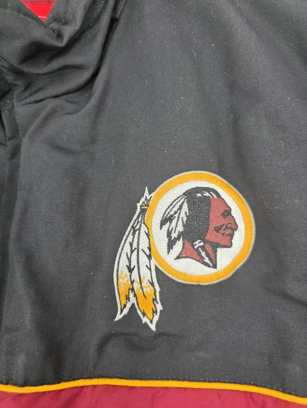 NFL Washington Redskins Parka Winter Jacket XL Made in Korea No Hood Black Rare.